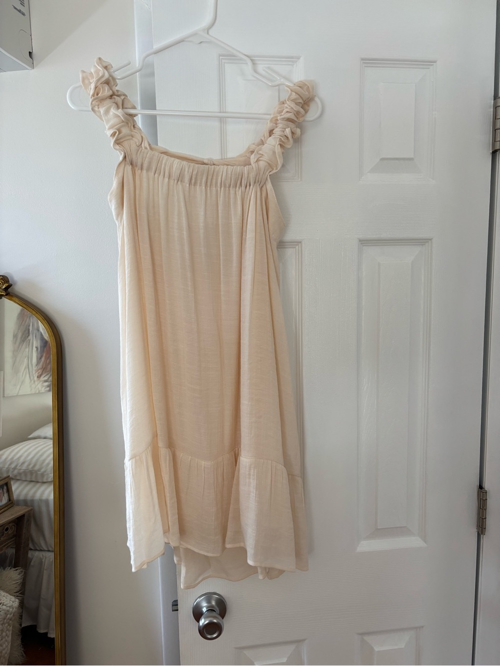 Light Beige Ruffled Strap Sundress- Altr’d State
